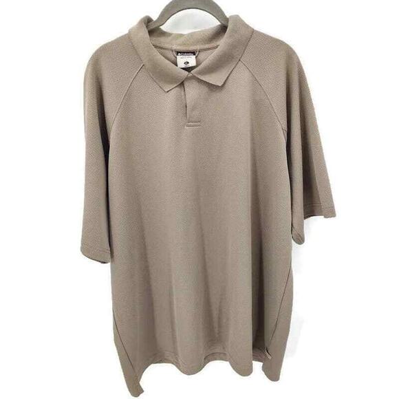 Columbia XCQ Tan Men's athletic Polo shirt in size XL Cross Country - Picture 1 of 4